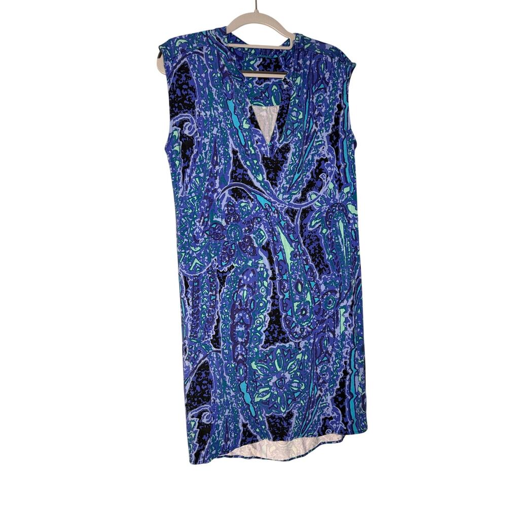 Torrid Richard Honolulu sleevless patterned blue & purple mini dress